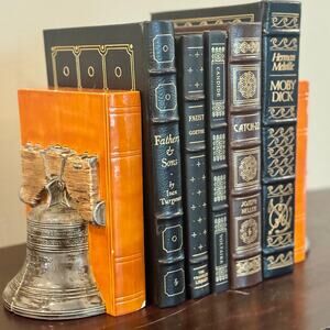 Vintage Liberty Bell Bookends by Duncan Ceramic (1975) – Patriotic Americana